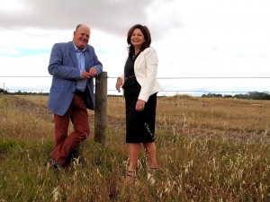 Peel Development Commission chairman Paul Fitzpatrick and CEO Mellisa Teede at the greenfields site of the Peel Business Park at Nambeelup which will future proof the Peel for generations to come