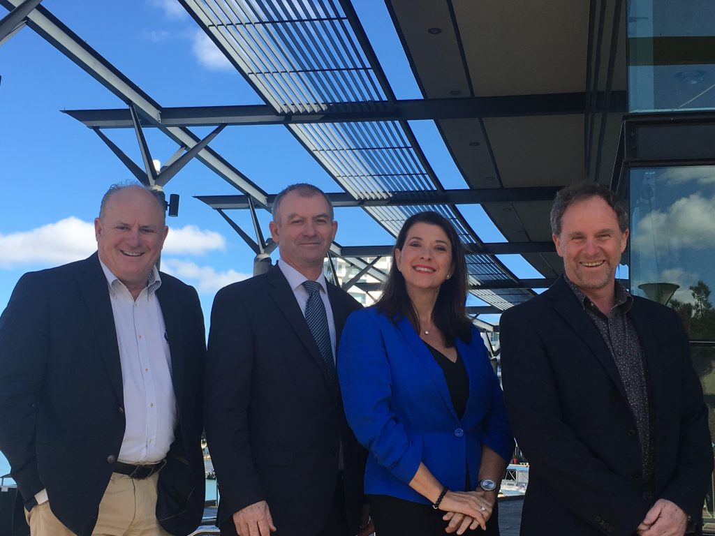 PDC chairman Paul Fitzpatrick, Member for Dawesville Dr Kim Hames, MAPTO CEO Karen Priest, Mandurah Performing Arts Centre GM Guy Boyce